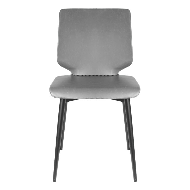Contemporary Style Leather Dining Chairs Armless Solid Back Chair for Kitchen Dark Gray 1 Piece Clearhalo ' kitchen&dining_furn' 'Dining Chairs' 'Dining Tables & Seating' 'dining_chair' 'furn' 'furn_dining_chair' 'Furniture' 'furniture_dining_chair' 'Kitchen & Dining Furniture' 'kitchen' 4353792