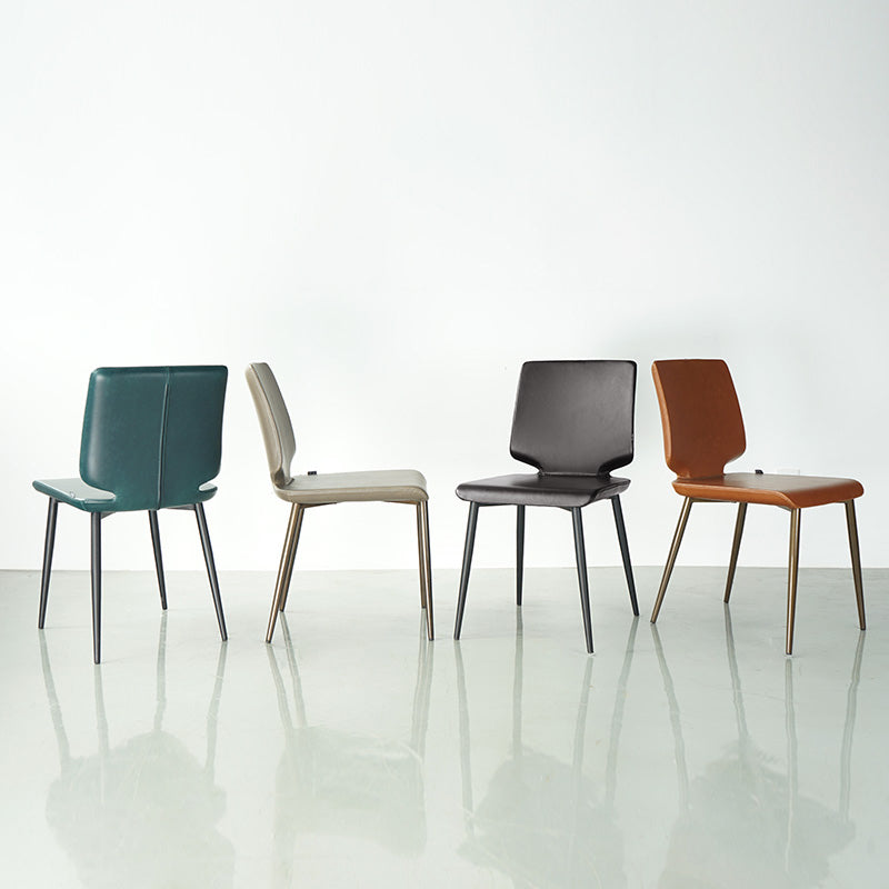 Contemporary Style Leather Dining Chairs Armless Solid Back Chair for Kitchen Clearhalo ' kitchen&dining_furn' 'Dining Chairs' 'Dining Tables & Seating' 'dining_chair' 'furn' 'furn_dining_chair' 'Furniture' 'furniture_dining_chair' 'Kitchen & Dining Furniture' 'kitchen' 4353794