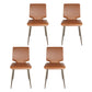 Contemporary Style Leather Dining Chairs Armless Solid Back Chair for Kitchen Brown 4 Piece Set Clearhalo ' kitchen&dining_furn' 'Dining Chairs' 'Dining Tables & Seating' 'dining_chair' 'furn' 'furn_dining_chair' 'Furniture' 'furniture_dining_chair' 'Kitchen & Dining Furniture' 'kitchen' 4353802