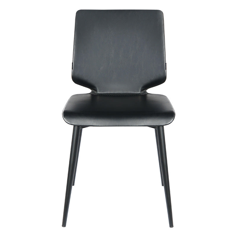Contemporary Style Leather Dining Chairs Armless Solid Back Chair for Kitchen Black 1 Piece Clearhalo ' kitchen&dining_furn' 'Dining Chairs' 'Dining Tables & Seating' 'dining_chair' 'furn' 'furn_dining_chair' 'Furniture' 'furniture_dining_chair' 'Kitchen & Dining Furniture' 'kitchen' 4353803