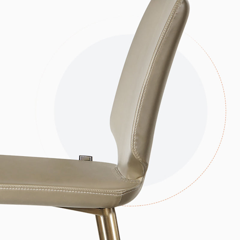 Contemporary Style Leather Dining Chairs Armless Solid Back Chair for Kitchen Clearhalo ' kitchen&dining_furn' 'Dining Chairs' 'Dining Tables & Seating' 'dining_chair' 'furn' 'furn_dining_chair' 'Furniture' 'furniture_dining_chair' 'Kitchen & Dining Furniture' 'kitchen' 4353804