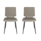 Contemporary Style Leather Dining Chairs Armless Solid Back Chair for Kitchen Light Gray 2 Piece Set Clearhalo ' kitchen&dining_furn' 'Dining Chairs' 'Dining Tables & Seating' 'dining_chair' 'furn' 'furn_dining_chair' 'Furniture' 'furniture_dining_chair' 'Kitchen & Dining Furniture' 'kitchen' 4353817