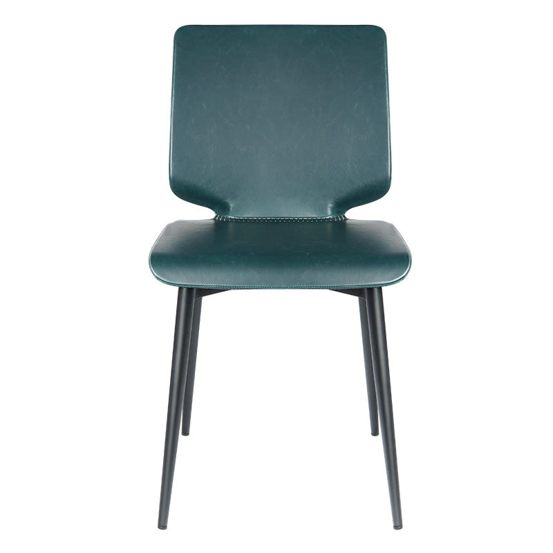 Contemporary Style Leather Dining Chairs Armless Solid Back Chair for Kitchen Dark Blue 1 Piece Clearhalo ' kitchen&dining_furn' 'Dining Chairs' 'Dining Tables & Seating' 'dining_chair' 'furn' 'furn_dining_chair' 'Furniture' 'furniture_dining_chair' 'Kitchen & Dining Furniture' 'kitchen' 4353819