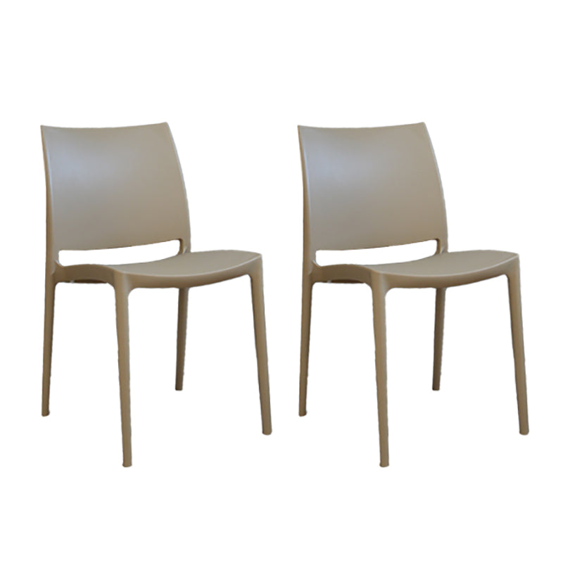 Scandinavian Armless Open Back Dining Side Chair Plastic Dining Side Chairs Grey 2 Piece Set Clearhalo ' kitchen&dining_furn' 'Dining Chairs' 'Dining Tables & Seating' 'dining_chair' 'furn' 'furn_dining_chair' 'Furniture' 'furniture_dining_chair' 'Kitchen & Dining Furniture' 'kitchen' 4353824