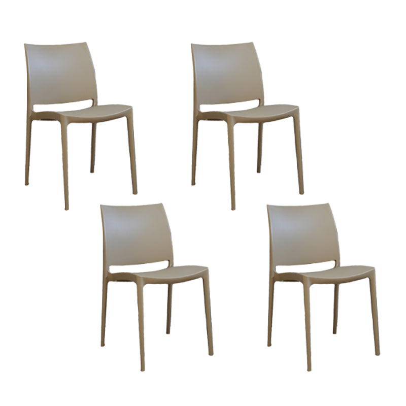 Scandinavian Armless Open Back Dining Side Chair Plastic Dining Side Chairs Grey 4 Piece Set Clearhalo ' kitchen&dining_furn' 'Dining Chairs' 'Dining Tables & Seating' 'dining_chair' 'furn' 'furn_dining_chair' 'Furniture' 'furniture_dining_chair' 'Kitchen & Dining Furniture' 'kitchen' 4353826