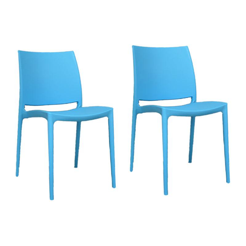 Scandinavian Armless Open Back Dining Side Chair Plastic Dining Side Chairs Blue 2 Piece Set Clearhalo ' kitchen&dining_furn' 'Dining Chairs' 'Dining Tables & Seating' 'dining_chair' 'furn' 'furn_dining_chair' 'Furniture' 'furniture_dining_chair' 'Kitchen & Dining Furniture' 'kitchen' 4353827