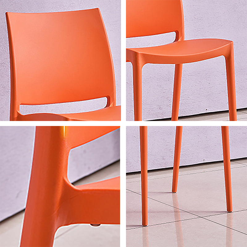 Scandinavian Armless Open Back Dining Side Chair Plastic Dining Side Chairs Clearhalo ' kitchen&dining_furn' 'Dining Chairs' 'Dining Tables & Seating' 'dining_chair' 'furn' 'furn_dining_chair' 'Furniture' 'furniture_dining_chair' 'Kitchen & Dining Furniture' 'kitchen' 4353834