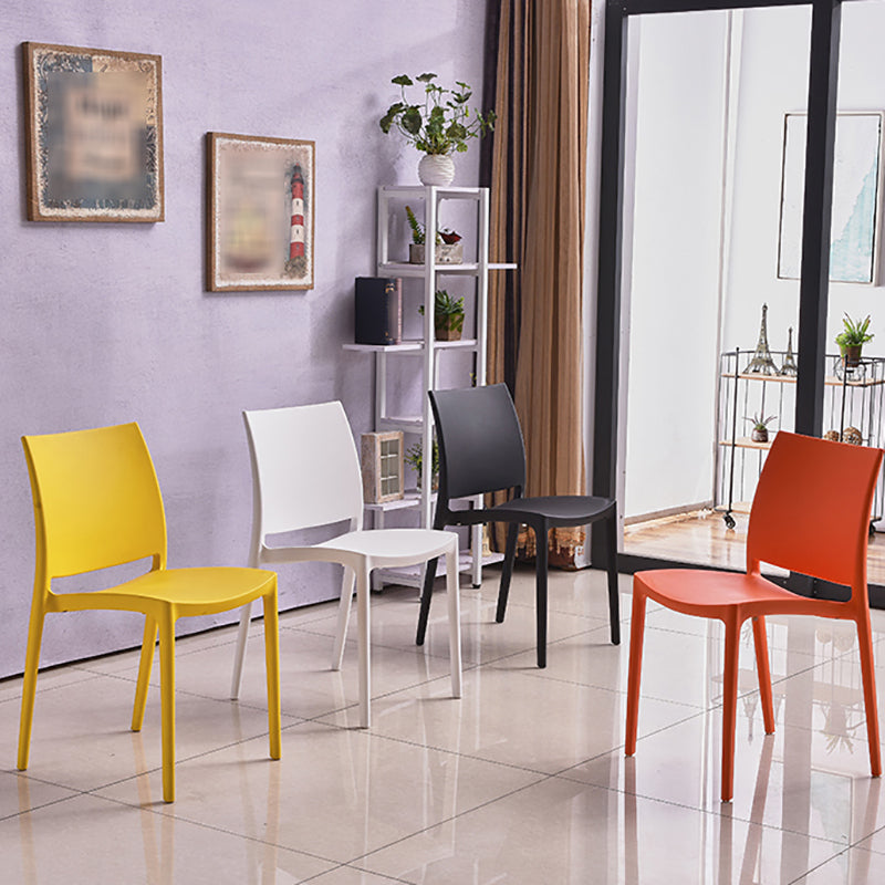 Scandinavian Armless Open Back Dining Side Chair Plastic Dining Side Chairs Clearhalo ' kitchen&dining_furn' 'Dining Chairs' 'Dining Tables & Seating' 'dining_chair' 'furn' 'furn_dining_chair' 'Furniture' 'furniture_dining_chair' 'Kitchen & Dining Furniture' 'kitchen' 4353835