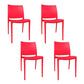 Scandinavian Armless Open Back Dining Side Chair Plastic Dining Side Chairs Red 4 Piece Set Clearhalo ' kitchen&dining_furn' 'Dining Chairs' 'Dining Tables & Seating' 'dining_chair' 'furn' 'furn_dining_chair' 'Furniture' 'furniture_dining_chair' 'Kitchen & Dining Furniture' 'kitchen' 4353837