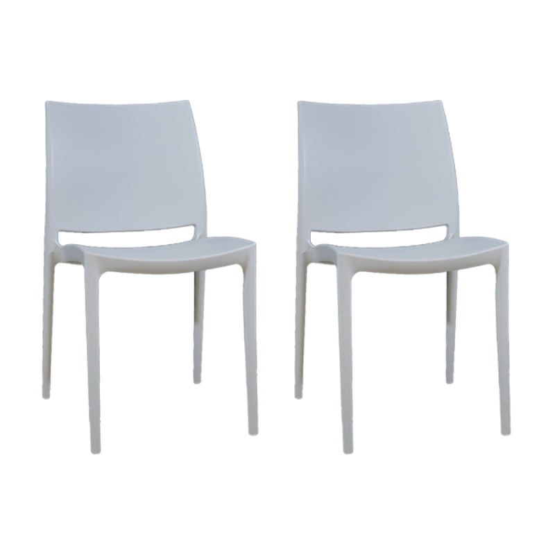 Scandinavian Armless Open Back Dining Side Chair Plastic Dining Side Chairs White 2 Piece Set Clearhalo ' kitchen&dining_furn' 'Dining Chairs' 'Dining Tables & Seating' 'dining_chair' 'furn' 'furn_dining_chair' 'Furniture' 'furniture_dining_chair' 'Kitchen & Dining Furniture' 'kitchen' 4353839