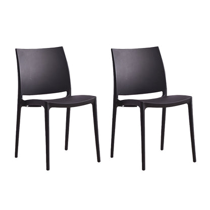 Scandinavian Armless Open Back Dining Side Chair Plastic Dining Side Chairs Black 2 Piece Set Clearhalo ' kitchen&dining_furn' 'Dining Chairs' 'Dining Tables & Seating' 'dining_chair' 'furn' 'furn_dining_chair' 'Furniture' 'furniture_dining_chair' 'Kitchen & Dining Furniture' 'kitchen' 4353841