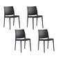 Scandinavian Armless Open Back Dining Side Chair Plastic Dining Side Chairs Black 4 Piece Set Clearhalo ' kitchen&dining_furn' 'Dining Chairs' 'Dining Tables & Seating' 'dining_chair' 'furn' 'furn_dining_chair' 'Furniture' 'furniture_dining_chair' 'Kitchen & Dining Furniture' 'kitchen' 4353842