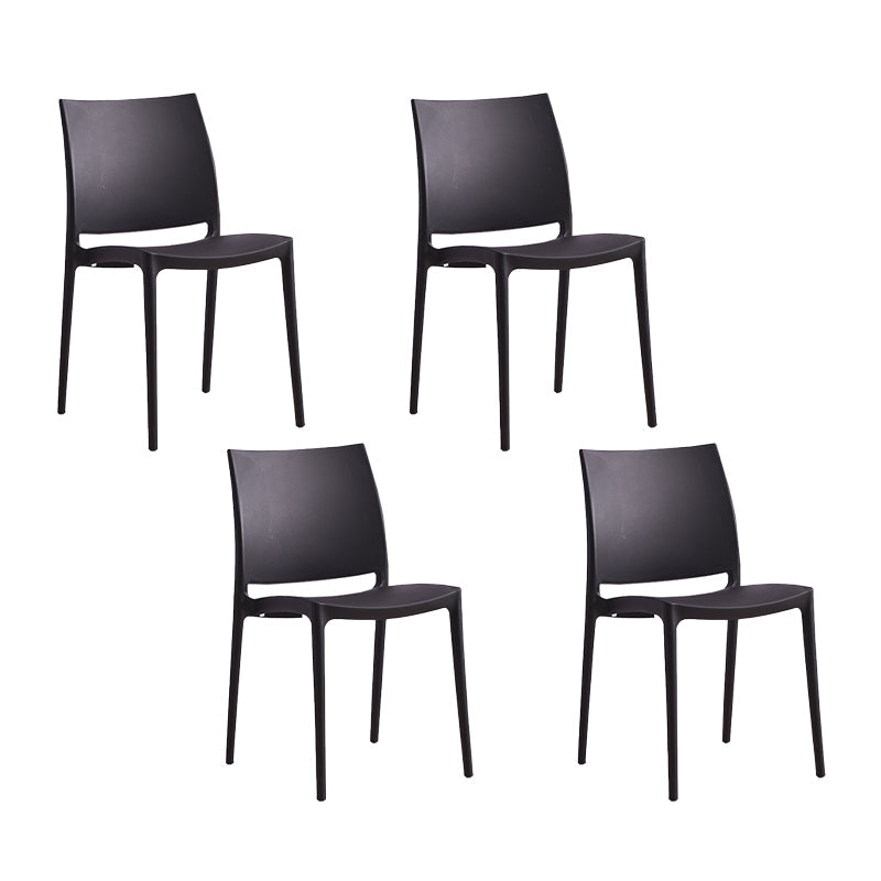 Scandinavian Armless Open Back Dining Side Chair Plastic Dining Side Chairs Black 4 Piece Set Clearhalo ' kitchen&dining_furn' 'Dining Chairs' 'Dining Tables & Seating' 'dining_chair' 'furn' 'furn_dining_chair' 'Furniture' 'furniture_dining_chair' 'Kitchen & Dining Furniture' 'kitchen' 4353842