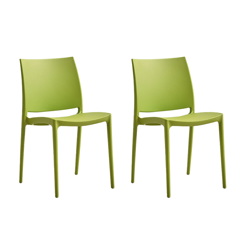 Scandinavian Armless Open Back Dining Side Chair Plastic Dining Side Chairs Green 2 Piece Set Clearhalo ' kitchen&dining_furn' 'Dining Chairs' 'Dining Tables & Seating' 'dining_chair' 'furn' 'furn_dining_chair' 'Furniture' 'furniture_dining_chair' 'Kitchen & Dining Furniture' 'kitchen' 4353843