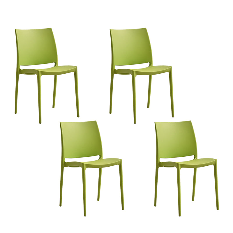 Scandinavian Armless Open Back Dining Side Chair Plastic Dining Side Chairs Green 4 Piece Set Clearhalo ' kitchen&dining_furn' 'Dining Chairs' 'Dining Tables & Seating' 'dining_chair' 'furn' 'furn_dining_chair' 'Furniture' 'furniture_dining_chair' 'Kitchen & Dining Furniture' 'kitchen' 4353844