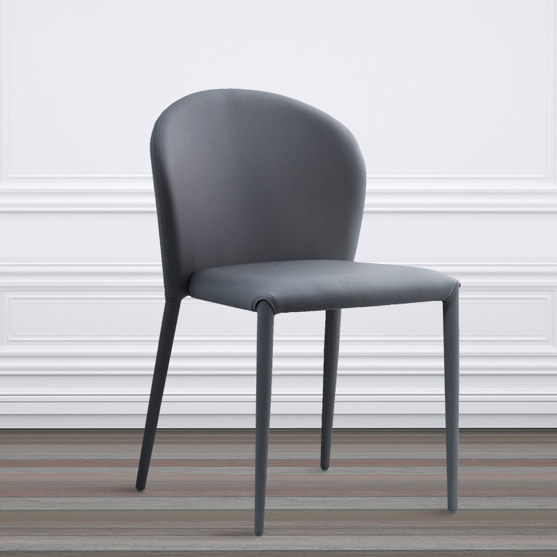 Minimalist Style Armless Solid Back Side Chairs Leather Dining Chairs for Home Clearhalo ' kitchen&dining_furn' 'Dining Chairs' 'Dining Tables & Seating' 'dining_chair' 'furn' 'furn_dining_chair' 'Furniture' 'furniture_dining_chair' 'Kitchen & Dining Furniture' 'kitchen' 4353848