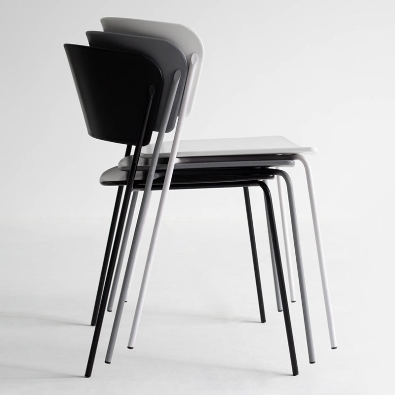 Industrial Design Open Back Dining Side Chair Stacking Plastic Dining Chair Clearhalo ' kitchen&dining_furn' 'Dining Chairs' 'Dining Tables & Seating' 'dining_chair' 'furn' 'furn_dining_chair' 'Furniture' 'furniture_dining_chair' 'Kitchen & Dining Furniture' 'kitchen' 4353865