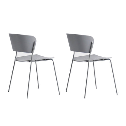 Industrial Design Open Back Dining Side Chair Stacking Plastic Dining Chair Grey 2 Piece Set Clearhalo ' kitchen&dining_furn' 'Dining Chairs' 'Dining Tables & Seating' 'dining_chair' 'furn' 'furn_dining_chair' 'Furniture' 'furniture_dining_chair' 'Kitchen & Dining Furniture' 'kitchen' 4353866