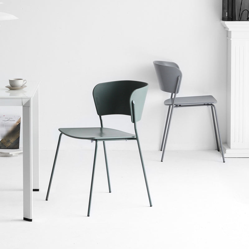 Industrial Design Open Back Dining Side Chair Stacking Plastic Dining Chair Clearhalo ' kitchen&dining_furn' 'Dining Chairs' 'Dining Tables & Seating' 'dining_chair' 'furn' 'furn_dining_chair' 'Furniture' 'furniture_dining_chair' 'Kitchen & Dining Furniture' 'kitchen' 4353869
