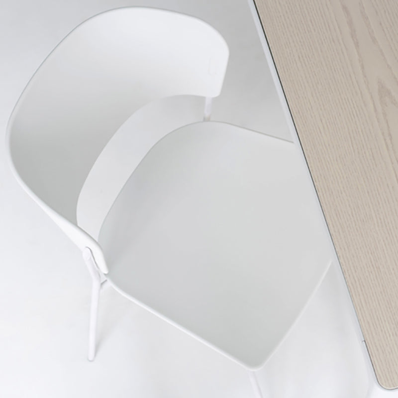 Industrial Design Open Back Dining Side Chair Stacking Plastic Dining Chair Clearhalo ' kitchen&dining_furn' 'Dining Chairs' 'Dining Tables & Seating' 'dining_chair' 'furn' 'furn_dining_chair' 'Furniture' 'furniture_dining_chair' 'Kitchen & Dining Furniture' 'kitchen' 4353876