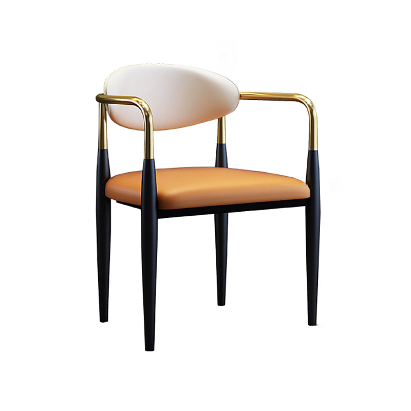 Industrial Design Open Back Dining Side Chair Leather Dining Chairs for Home Clearhalo ' kitchen&dining_furn' 'Dining Chairs' 'Dining Tables & Seating' 'dining_chair' 'furn' 'furn_dining_chair' 'Furniture' 'furniture_dining_chair' 'Kitchen & Dining Furniture' 'kitchen' 4353886