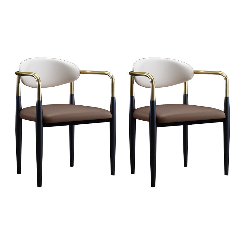 Industrial Design Open Back Dining Side Chair Leather Dining Chairs for Home Coffee 2 Piece Set Clearhalo ' kitchen&dining_furn' 'Dining Chairs' 'Dining Tables & Seating' 'dining_chair' 'furn' 'furn_dining_chair' 'Furniture' 'furniture_dining_chair' 'Kitchen & Dining Furniture' 'kitchen' 4353892