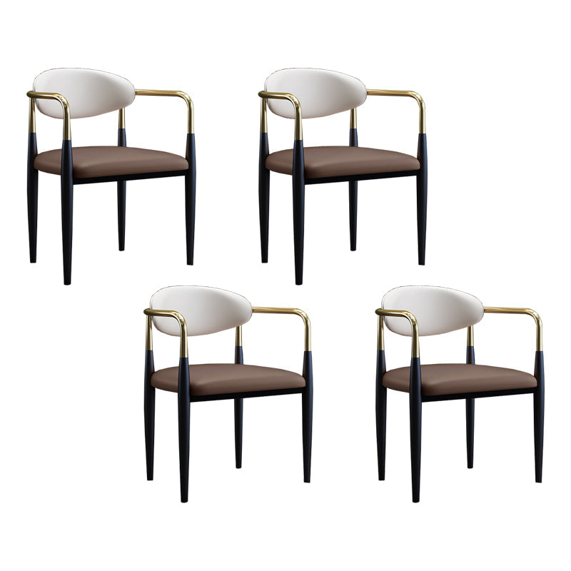 Industrial Design Open Back Dining Side Chair Leather Dining Chairs for Home Coffee 4 Piece Set Clearhalo ' kitchen&dining_furn' 'Dining Chairs' 'Dining Tables & Seating' 'dining_chair' 'furn' 'furn_dining_chair' 'Furniture' 'furniture_dining_chair' 'Kitchen & Dining Furniture' 'kitchen' 4353893