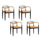Industrial Design Open Back Dining Side Chair Leather Dining Chairs for Home Orange 4 Piece Set Clearhalo ' kitchen&dining_furn' 'Dining Chairs' 'Dining Tables & Seating' 'dining_chair' 'furn' 'furn_dining_chair' 'Furniture' 'furniture_dining_chair' 'Kitchen & Dining Furniture' 'kitchen' 4353899