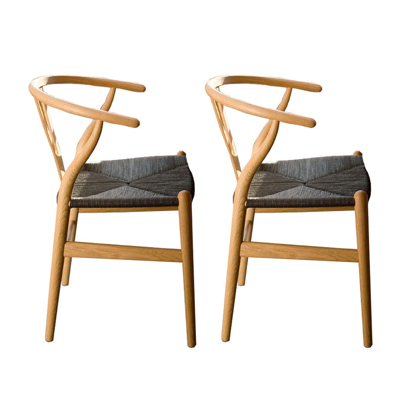 Contemporary Style Wishbone Dining Side Chairs Wood Side Dining Chairs Black 2 Piece Set Clearhalo ' kitchen&dining_furn' 'Dining Chairs' 'Dining Tables & Seating' 'dining_chair' 'furn' 'furn_dining_chair' 'Furniture' 'furniture_dining_chair' 'Kitchen & Dining Furniture' 'kitchen' 4353907