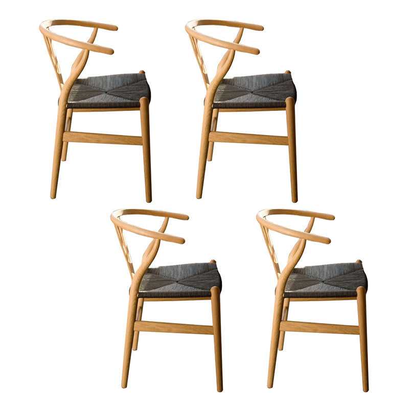Contemporary Style Wishbone Dining Side Chairs Wood Side Dining Chairs Black 4 Piece Set Clearhalo ' kitchen&dining_furn' 'Dining Chairs' 'Dining Tables & Seating' 'dining_chair' 'furn' 'furn_dining_chair' 'Furniture' 'furniture_dining_chair' 'Kitchen & Dining Furniture' 'kitchen' 4353909
