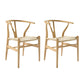 Contemporary Style Wishbone Dining Side Chairs Wood Side Dining Chairs White 2 Piece Set Clearhalo ' kitchen&dining_furn' 'Dining Chairs' 'Dining Tables & Seating' 'dining_chair' 'furn' 'furn_dining_chair' 'Furniture' 'furniture_dining_chair' 'Kitchen & Dining Furniture' 'kitchen' 4353912