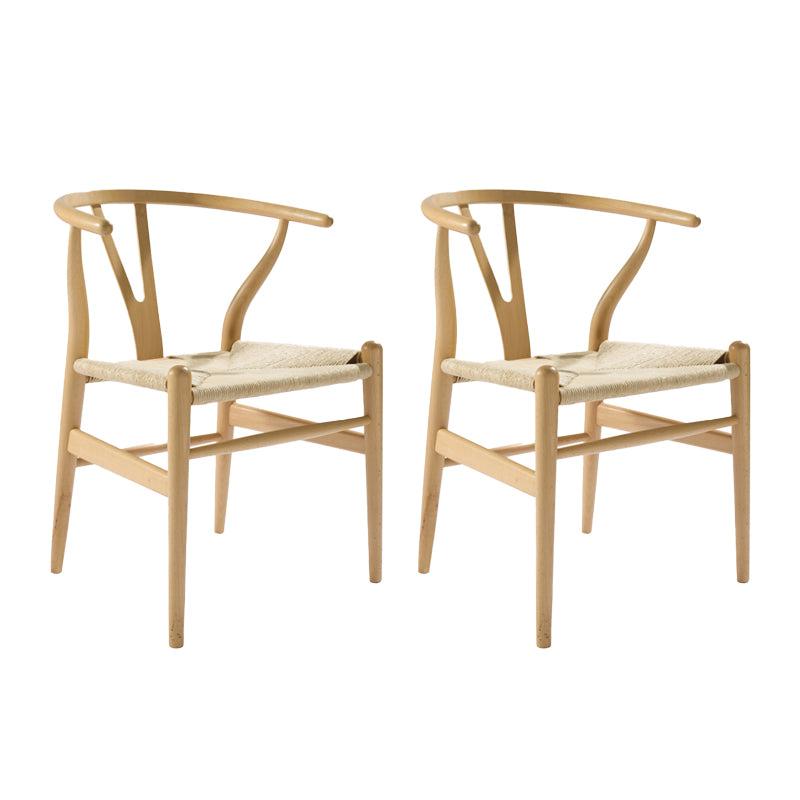 Contemporary Style Wishbone Dining Side Chairs Wood Side Dining Chairs White 2 Piece Set Clearhalo ' kitchen&dining_furn' 'Dining Chairs' 'Dining Tables & Seating' 'dining_chair' 'furn' 'furn_dining_chair' 'Furniture' 'furniture_dining_chair' 'Kitchen & Dining Furniture' 'kitchen' 4353912