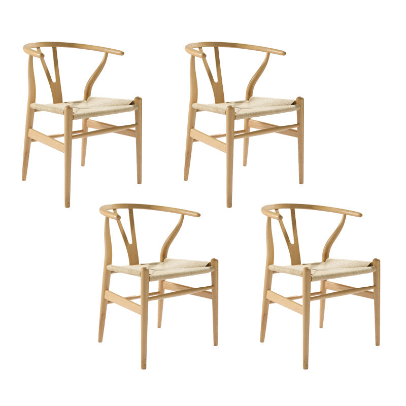 Contemporary Style Wishbone Dining Side Chairs Wood Side Dining Chairs White 4 Piece Set Clearhalo ' kitchen&dining_furn' 'Dining Chairs' 'Dining Tables & Seating' 'dining_chair' 'furn' 'furn_dining_chair' 'Furniture' 'furniture_dining_chair' 'Kitchen & Dining Furniture' 'kitchen' 4353914