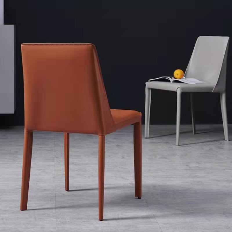Minimalist Style Armless Solid Back Dining Side Chairs Leather Dining Chairs Clearhalo ' kitchen&dining_furn' 'Dining Chairs' 'Dining Tables & Seating' 'dining_chair' 'furn' 'furn_dining_chair' 'Furniture' 'furniture_dining_chair' 'Kitchen & Dining Furniture' 'kitchen' 4353967