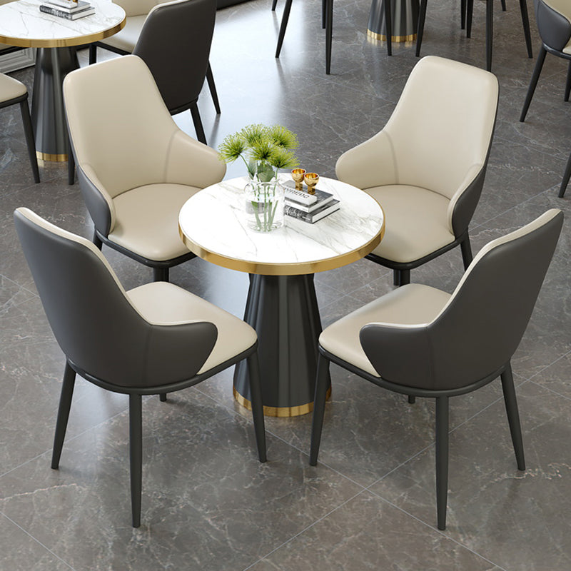 Industrial Design Arm Solid Back Dining Chairs Leather Dining Chairs for Kitchen Clearhalo ' kitchen&dining_furn' 'Dining Chairs' 'Dining Tables & Seating' 'dining_chair' 'furn' 'furn_dining_chair' 'Furniture' 'furniture_dining_chair' 'Kitchen & Dining Furniture' 'kitchen' 4353980