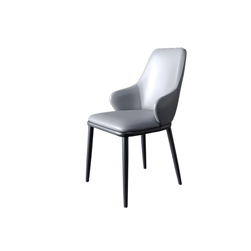 Industrial Design Arm Solid Back Dining Chairs Leather Dining Chairs for Kitchen Clearhalo ' kitchen&dining_furn' 'Dining Chairs' 'Dining Tables & Seating' 'dining_chair' 'furn' 'furn_dining_chair' 'Furniture' 'furniture_dining_chair' 'Kitchen & Dining Furniture' 'kitchen' 4353982