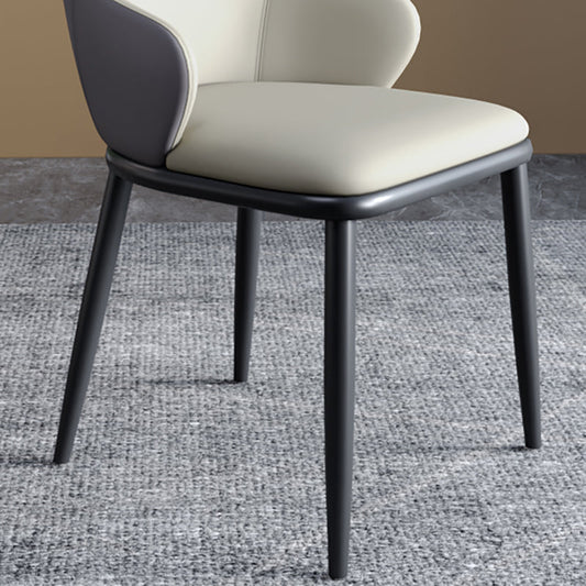 Industrial Design Arm Solid Back Dining Chairs Leather Dining Chairs for Kitchen Clearhalo ' kitchen&dining_furn' 'Dining Chairs' 'Dining Tables & Seating' 'dining_chair' 'furn' 'furn_dining_chair' 'Furniture' 'furniture_dining_chair' 'Kitchen & Dining Furniture' 'kitchen' 4353989