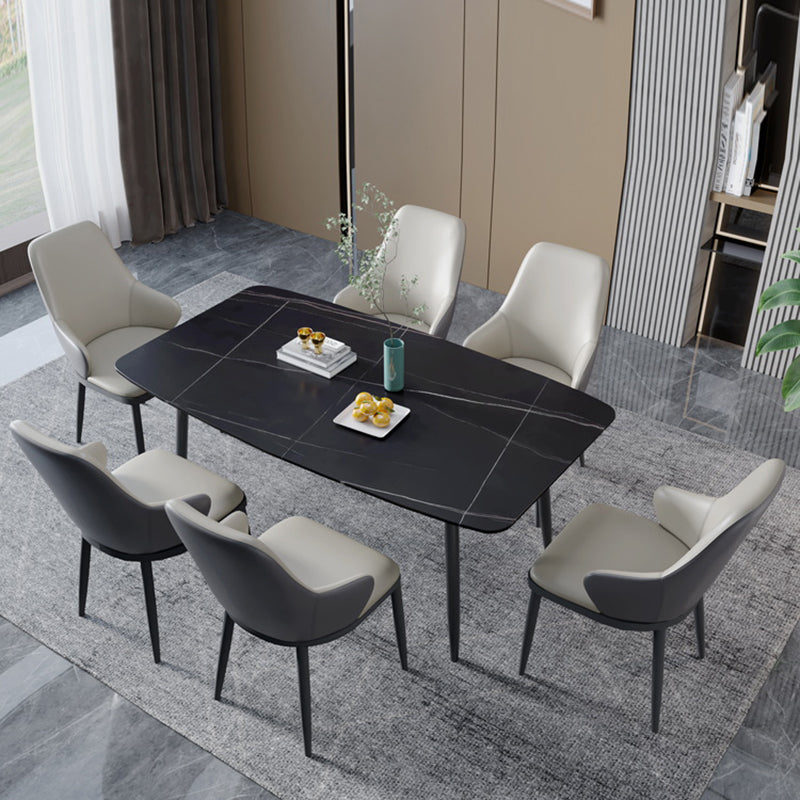 Industrial Design Arm Solid Back Dining Chairs Leather Dining Chairs for Kitchen Clearhalo ' kitchen&dining_furn' 'Dining Chairs' 'Dining Tables & Seating' 'dining_chair' 'furn' 'furn_dining_chair' 'Furniture' 'furniture_dining_chair' 'Kitchen & Dining Furniture' 'kitchen' 4353993