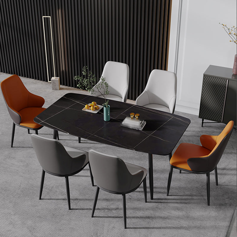 Industrial Design Arm Solid Back Dining Chairs Leather Dining Chairs for Kitchen Clearhalo ' kitchen&dining_furn' 'Dining Chairs' 'Dining Tables & Seating' 'dining_chair' 'furn' 'furn_dining_chair' 'Furniture' 'furniture_dining_chair' 'Kitchen & Dining Furniture' 'kitchen' 4353995