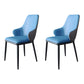 Industrial Design Arm Solid Back Dining Chairs Leather Dining Chairs for Kitchen Blue 2 Piece Set Clearhalo ' kitchen&dining_furn' 'Dining Chairs' 'Dining Tables & Seating' 'dining_chair' 'furn' 'furn_dining_chair' 'Furniture' 'furniture_dining_chair' 'Kitchen & Dining Furniture' 'kitchen' 4353999