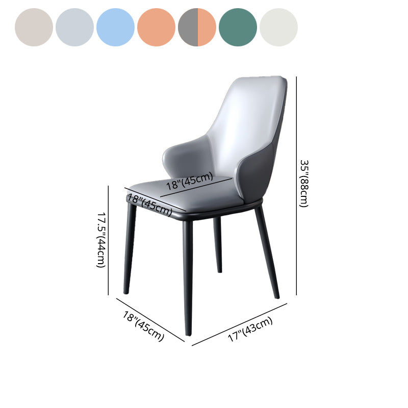 Industrial Design Arm Solid Back Dining Chairs Leather Dining Chairs for Kitchen Clearhalo ' kitchen&dining_furn' 'Dining Chairs' 'Dining Tables & Seating' 'dining_chair' 'furn' 'furn_dining_chair' 'Furniture' 'furniture_dining_chair' 'Kitchen & Dining Furniture' 'kitchen' 4354007