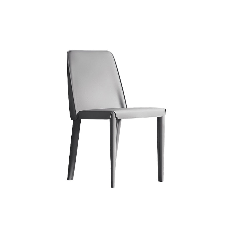 Contemporary Leather Dining Chairs Armless Solid Back Chair for Kitchen Silver Gray 1 Piece Clearhalo ' kitchen&dining_furn' 'Dining Chairs' 'Dining Tables & Seating' 'dining_chair' 'furn' 'furn_dining_chair' 'Furniture' 'furniture_dining_chair' 'Kitchen & Dining Furniture' 'kitchen' 4354009