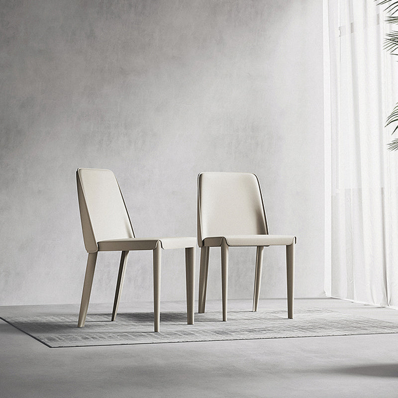 Contemporary Leather Dining Chairs Armless Solid Back Chair for Kitchen Clearhalo ' kitchen&dining_furn' 'Dining Chairs' 'Dining Tables & Seating' 'dining_chair' 'furn' 'furn_dining_chair' 'Furniture' 'furniture_dining_chair' 'Kitchen & Dining Furniture' 'kitchen' 4354010