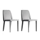 Contemporary Leather Dining Chairs Armless Solid Back Chair for Kitchen Silver Gray 2 Piece Set Clearhalo ' kitchen&dining_furn' 'Dining Chairs' 'Dining Tables & Seating' 'dining_chair' 'furn' 'furn_dining_chair' 'Furniture' 'furniture_dining_chair' 'Kitchen & Dining Furniture' 'kitchen' 4354011