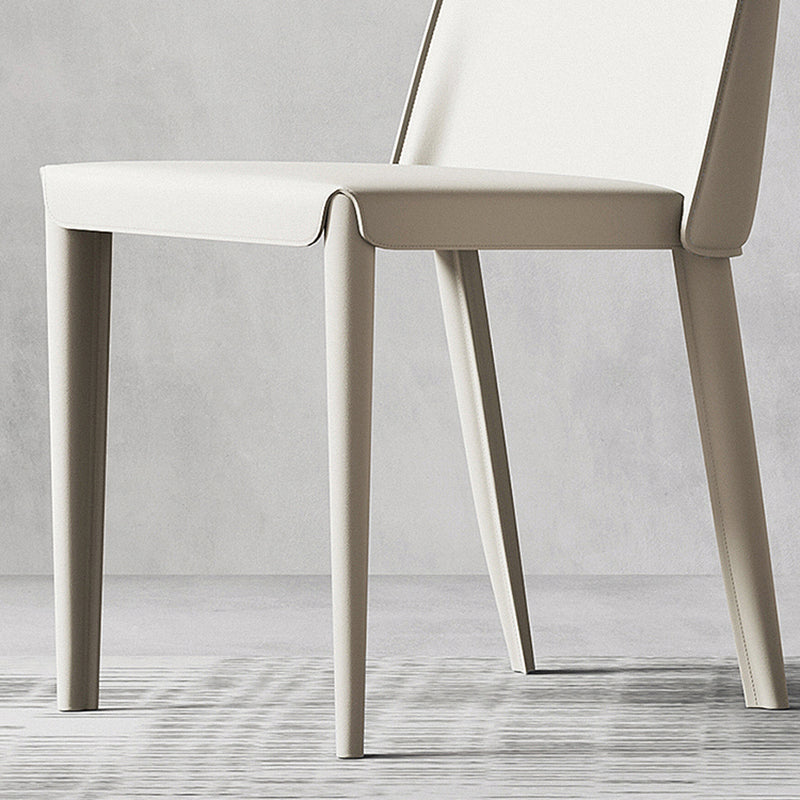 Contemporary Leather Dining Chairs Armless Solid Back Chair for Kitchen Clearhalo ' kitchen&dining_furn' 'Dining Chairs' 'Dining Tables & Seating' 'dining_chair' 'furn' 'furn_dining_chair' 'Furniture' 'furniture_dining_chair' 'Kitchen & Dining Furniture' 'kitchen' 4354021