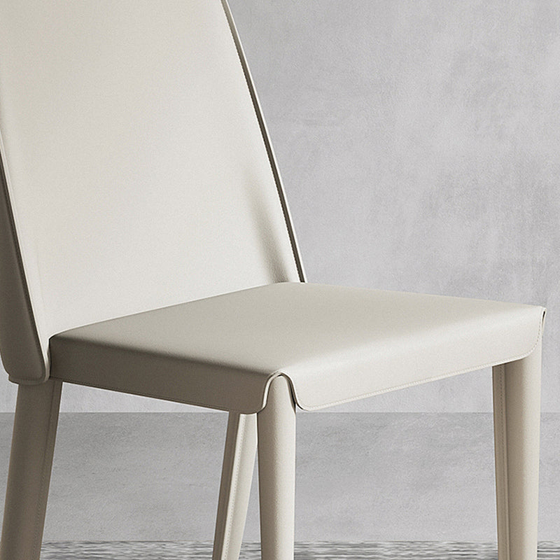 Contemporary Leather Dining Chairs Armless Solid Back Chair for Kitchen Clearhalo ' kitchen&dining_furn' 'Dining Chairs' 'Dining Tables & Seating' 'dining_chair' 'furn' 'furn_dining_chair' 'Furniture' 'furniture_dining_chair' 'Kitchen & Dining Furniture' 'kitchen' 4354023