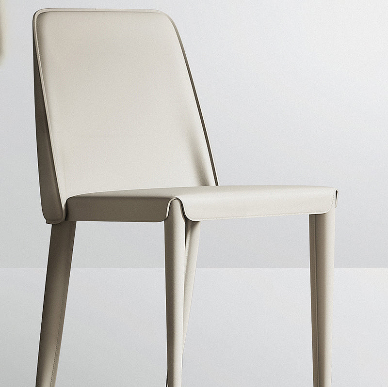 Contemporary Leather Dining Chairs Armless Solid Back Chair for Kitchen Clearhalo ' kitchen&dining_furn' 'Dining Chairs' 'Dining Tables & Seating' 'dining_chair' 'furn' 'furn_dining_chair' 'Furniture' 'furniture_dining_chair' 'Kitchen & Dining Furniture' 'kitchen' 4354024