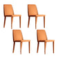 Contemporary Leather Dining Chairs Armless Solid Back Chair for Kitchen Orange 4 Piece Set Clearhalo ' kitchen&dining_furn' 'Dining Chairs' 'Dining Tables & Seating' 'dining_chair' 'furn' 'furn_dining_chair' 'Furniture' 'furniture_dining_chair' 'Kitchen & Dining Furniture' 'kitchen' 4354025