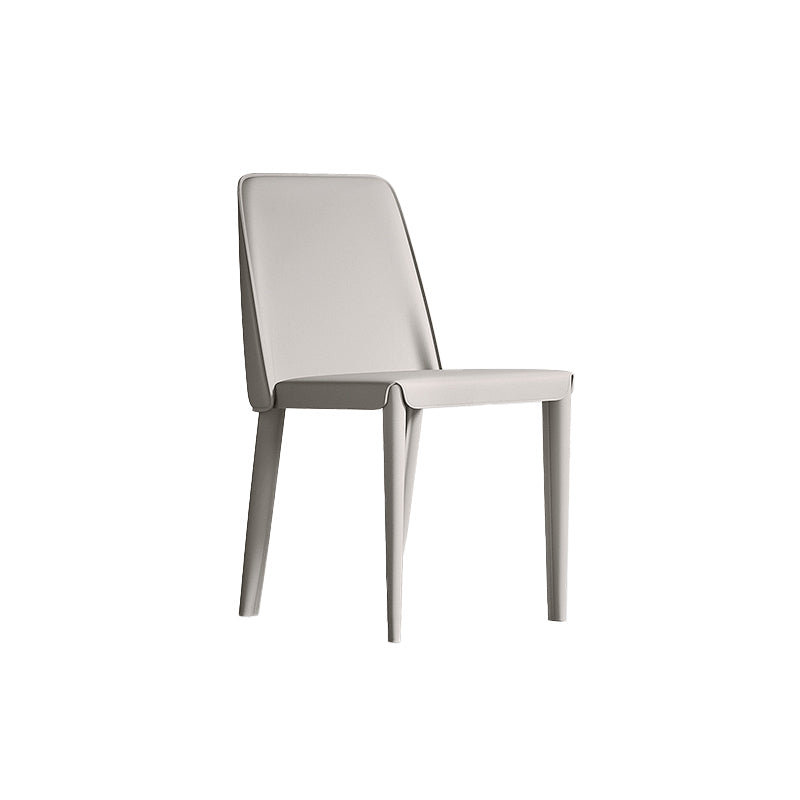 Contemporary Leather Dining Chairs Armless Solid Back Chair for Kitchen Grey 1 Piece Clearhalo ' kitchen&dining_furn' 'Dining Chairs' 'Dining Tables & Seating' 'dining_chair' 'furn' 'furn_dining_chair' 'Furniture' 'furniture_dining_chair' 'Kitchen & Dining Furniture' 'kitchen' 4354027