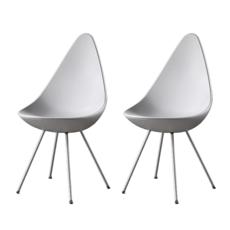 Industrial Style Armless Side Chairs Plastic Solid Back Side Chair for Home White 2 Piece Set Clearhalo ' kitchen&dining_furn' 'Dining Chairs' 'Dining Tables & Seating' 'dining_chair' 'furn' 'furn_dining_chair' 'Furniture' 'furniture_dining_chair' 'Kitchen & Dining Furniture' 'kitchen' 4354035